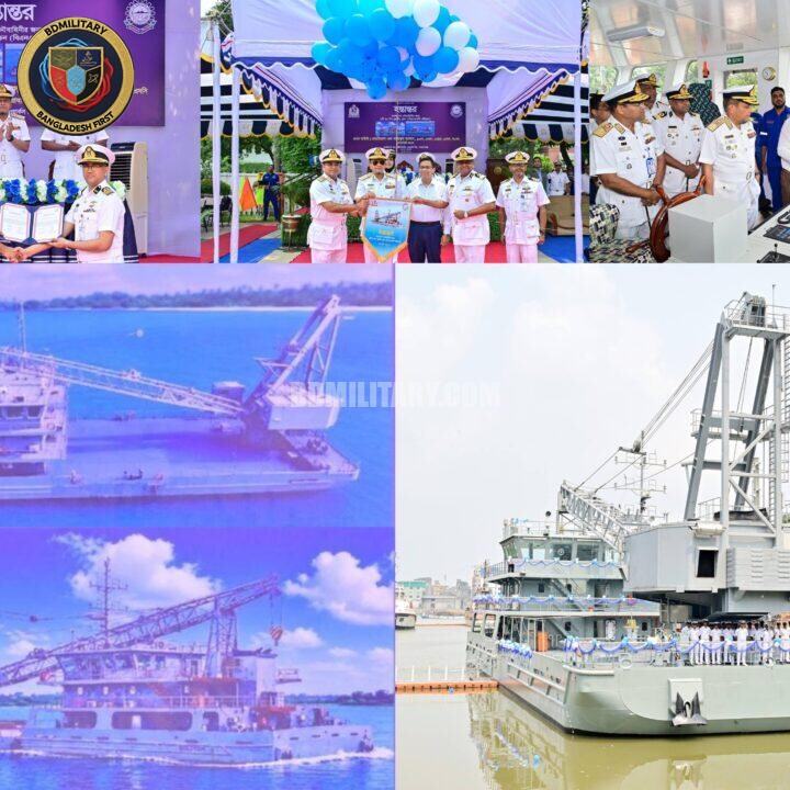 Bangladesh Navy Inducts Indigenous 70-Tonne Floating Crane BNFC Boliyan