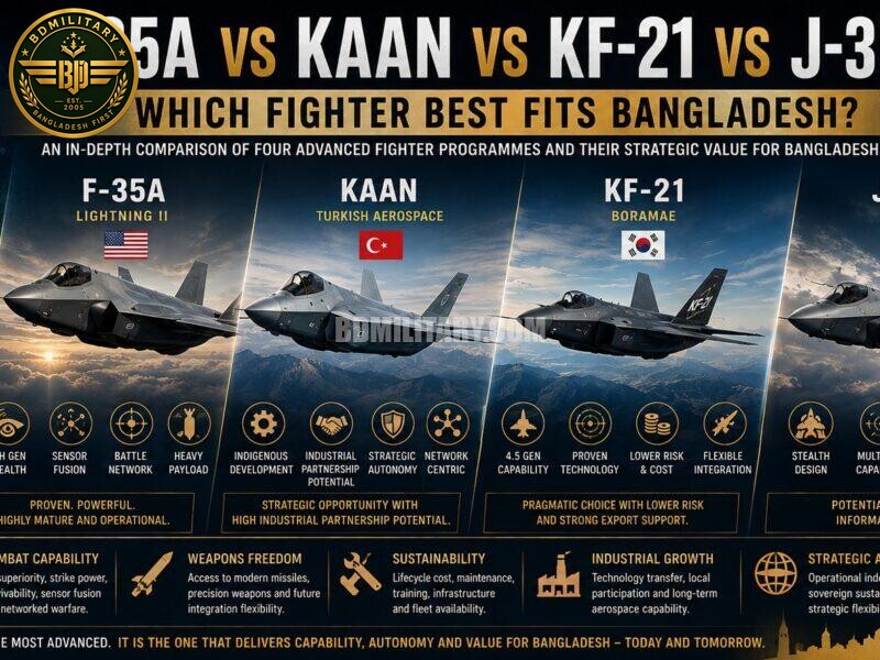 F-35A vs KAAN vs KF-21 vs J-35A: Which Fighter Best Fits Bangladesh?